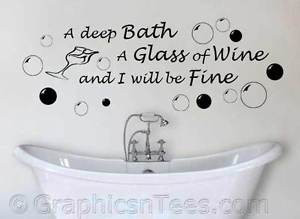... -Wall-Sticker-Quote-Deep-Bath-Glass-Of-Wine-with-Bubbles-Wall-Art
