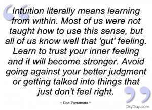 intuition literally means learning from doe zantamata