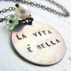 La Vita e Bella Necklace by HeatherBerry on Etsy, $27.50 More