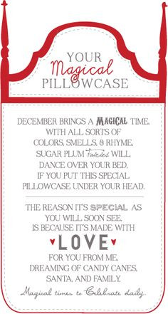 Magical Pillowcase Christmas Poem Gift Tag {Christmas Poem} More