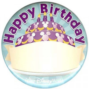 ... Toys > Souvenirs > Disney Souvenir Button - Mickey - Happy Birthday