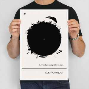 Literary Quote print, Kurt Vonnegut Art Poster, Illustration Black and ...