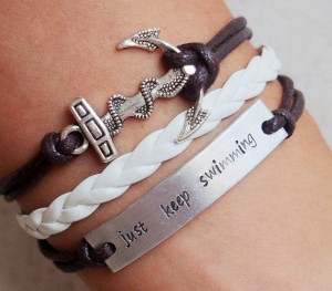 Personalized quote bracelet, quote bracelet, id bracelet, anchor ...