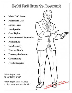 Ted Cruz Coloring Book to Teach Kids About God, America, and Fat ...