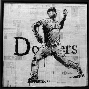 Image of Clayton Kershaw pitcher for the Los Angeles Dodgers. The art ...