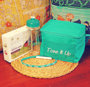 ... Tone It Up Lunch Cooler, Water Bottle, lip balm, headband & a coupon