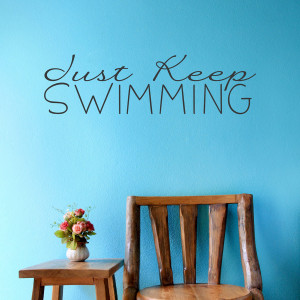 just keep swimming wall quote decal