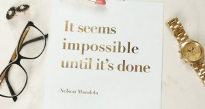 Quote Nelson Mandela - God Foil Art Print - Impossible
