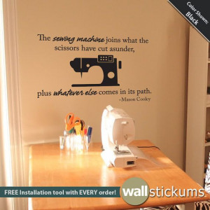 Wall Decal : Sewing Quote Vinyl Wall Art Craft Quote Sticker