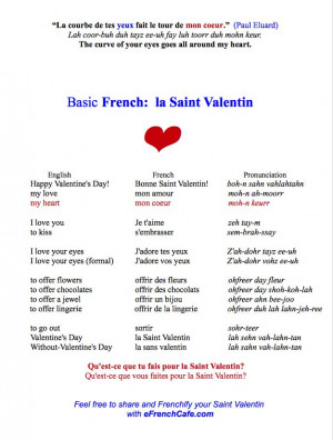 Day in #French and how to exactly pronounce {Je t'aime} #quote ...