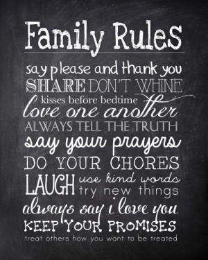 family rules free chalkboard printable