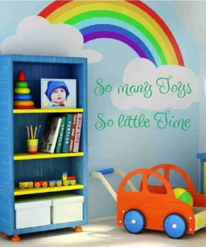 So many Toys So little Time Playroom Bedroom 22x10 Vinyl Wall ...