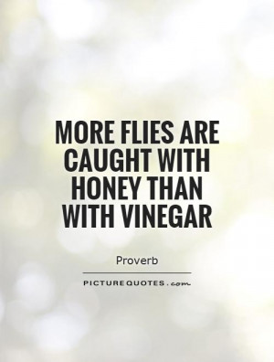 More flies are caught with honey than with vinegar Picture Quote #1
