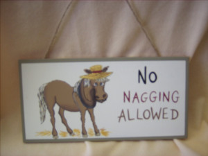 Rapunzel's Online » Signs & Sayings » No Nagging Sign