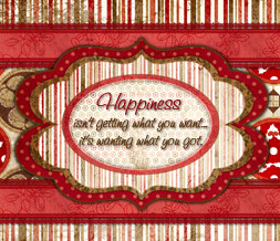 Wallpaper with Quote about Happiness - Red & Brown Vintage Wallpaper ...