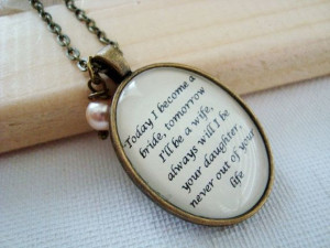 Mother of the bride pendant, quote pendant,mother of the bride gift ...