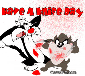 ... devil baby stabs the crap out of sylvester the cat toon gif Image