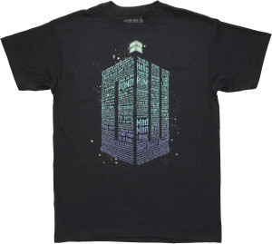 Doctor Who TARDIS Shaped Quotes T Shirt