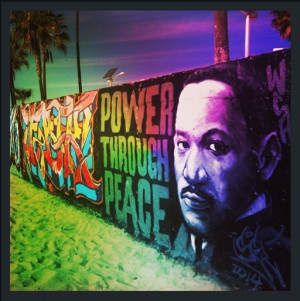 MLK Day Happy #Martin Luther King graffiti art on the #beach in # ...