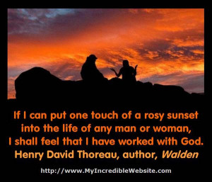 Sunset God Quotes Henry david thoreau on sunsets