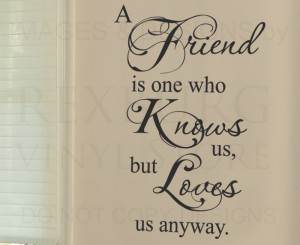 ... Quote Vinyl Art Lettering A Friend Loves Us Friendship(China (Mainland