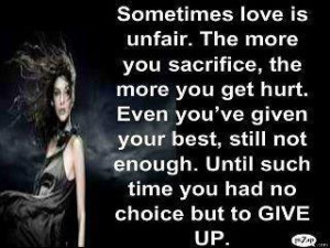 Sometimes love is unfair