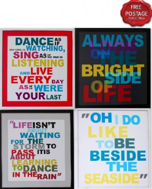 ... Canvas Print on Frame Wall Décor Quotes Dance Life Seaside 40x50cm