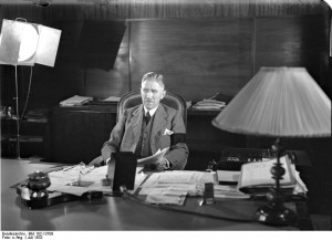 German Chancellor Papen in his office in Berlin, Germany, making a ...