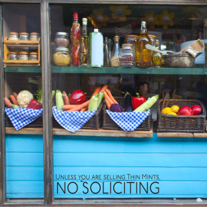 ... Thin Mints, No Soliciting - Storefront - Office - Quote - Wall Decals