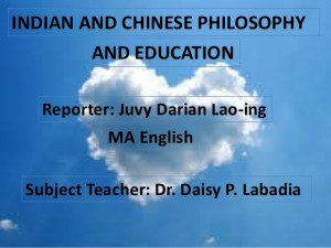 Indian and chinese philosophy and education