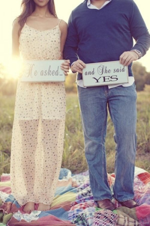 He asked and she said yes love quotes cute wedding couples outdoors ...
