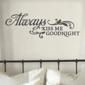 Always Kiss Me Goodnight - Gold Vinyl Wall Decal product details page
