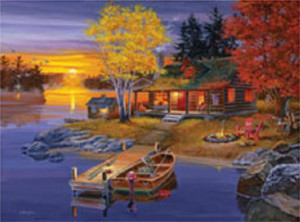 Details about Jigsaw puzzle Landscape Peaceful Evening 500 pc NIB