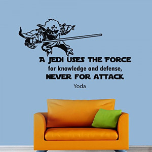 Wall Vinyl Decal Quote Sticker Home Decor Art Mural A Jedi uses the ...