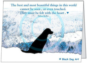 Labrador Quote card on top Winter Mountains by BlackDogArtJudy, $5.95