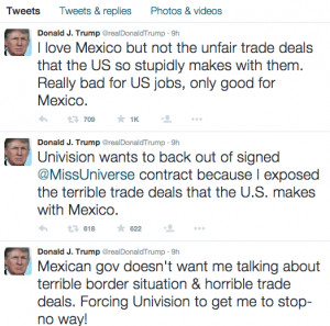 donald trump tweets about Mexico