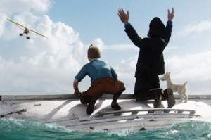 tintin and captain haddock in the adventures of tintin sl