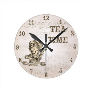 alice_in_wonderland_mad_hatter_tea_time_clock ...