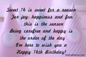 Sweet 16 Quotes and Sayings | Happy Sweet 16th Birthday Quotes Sweet ...