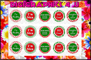 Christmas Holiday Sayings 1 inch Bottle Cap Images for Hairbows ...