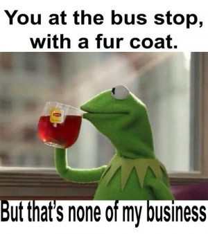 Kermit the frog - But that's none of my business..