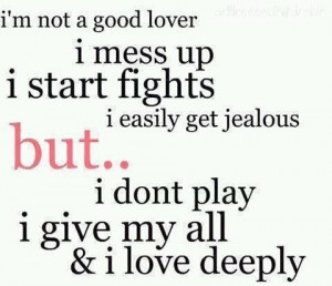 not a good lover....