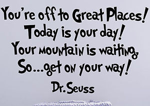 ... DECAL - DR. SEUSS GREAT PLACES - VINYL LETTERING QUOTE ART STICKER