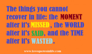 things you cannot recover in life
