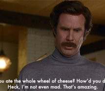 anchorman, cheese, funny, lol, quote, text, typography, will farrell