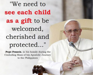 Pope Francis says every child is a gift