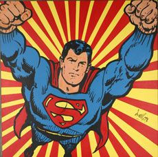 Superman Burst Comic Pop Art Artwork By Dave Wilcox More