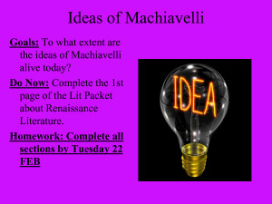 PowerPoint Presentation - Machiavelli _ Castiglione by wuyunyi
