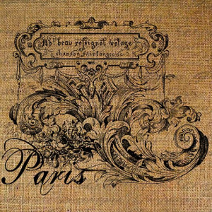 French Paris Word Quote Handwriting Quote Acanthus Leaves Frame ...