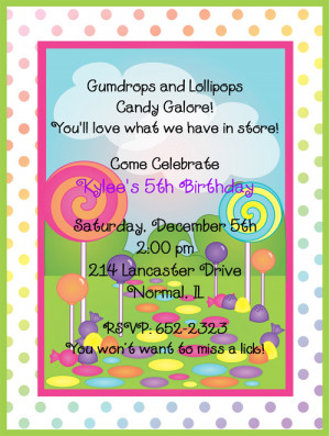 Shop our Store > Candyland Birthday Party Invitations
